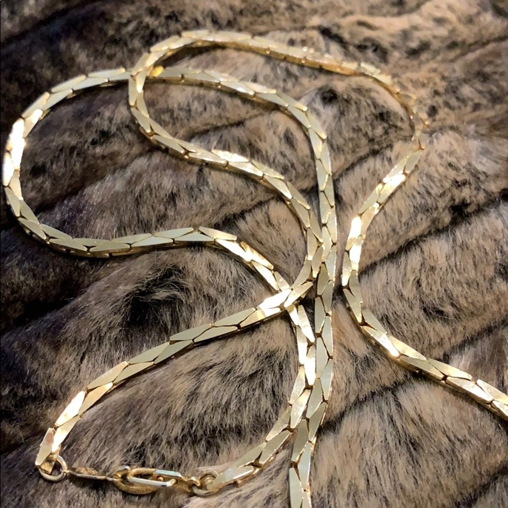 vintage 14k gold plate heavy-link necklace #A82 - Picture 2 of 3